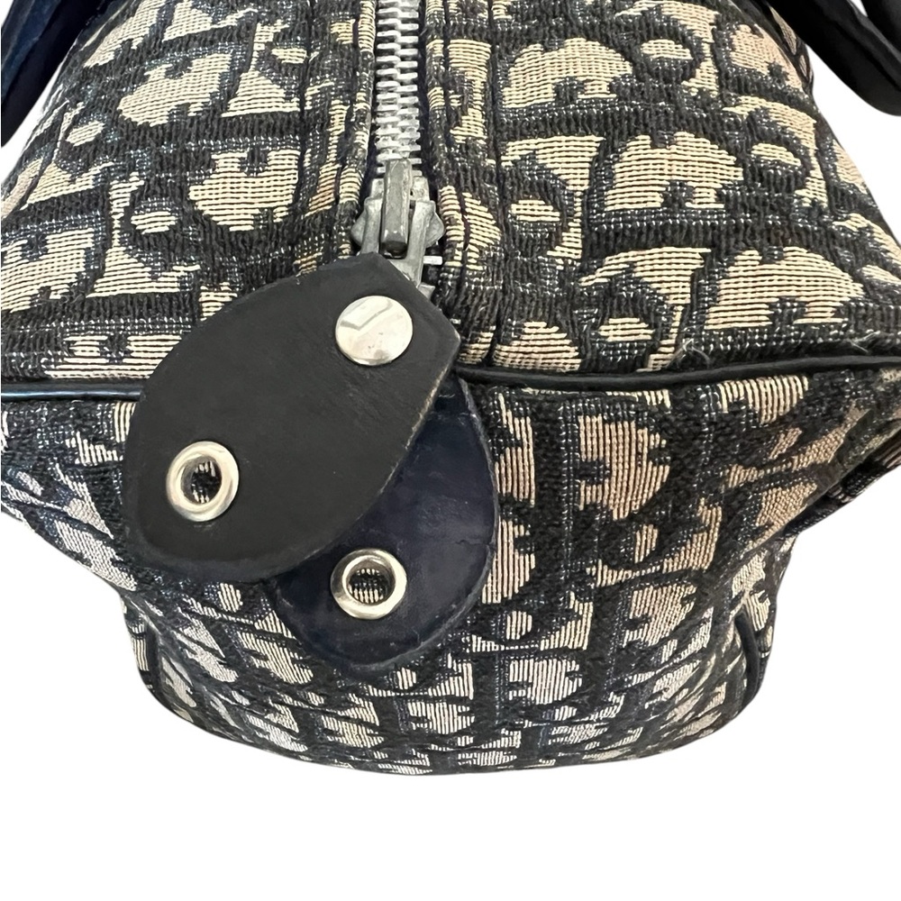 Christian Dior Blue Canvas Trotter Boston Bag - Picture 5 of 11